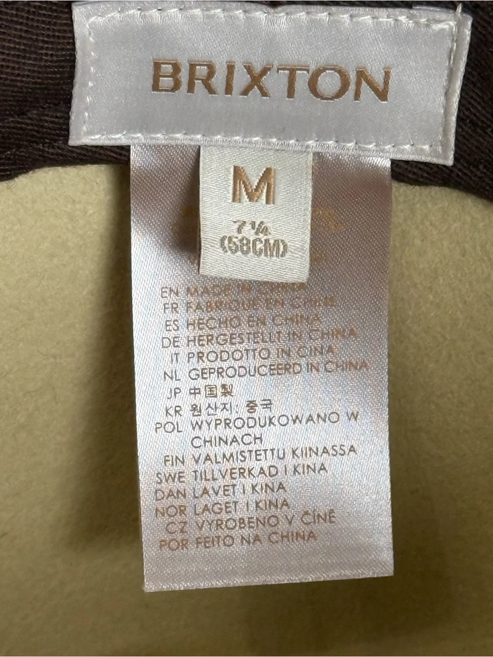 Brixton Joanna Felt Hat in Light Khaki Wide-Brim Wool Fedora Size Medium
